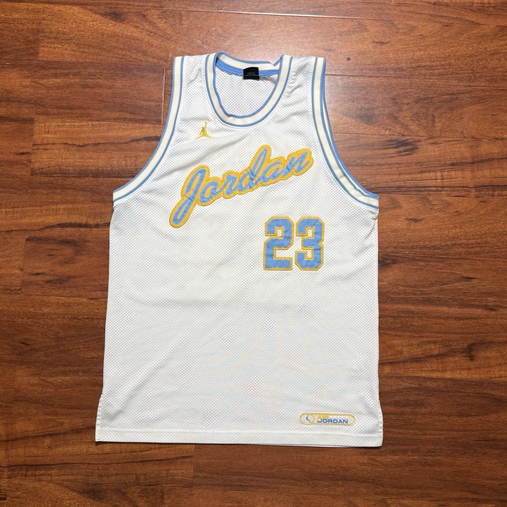 2003 Nike Air Jordan Basketball Jersey Mens Medium White Mesh Michael Jordan #23